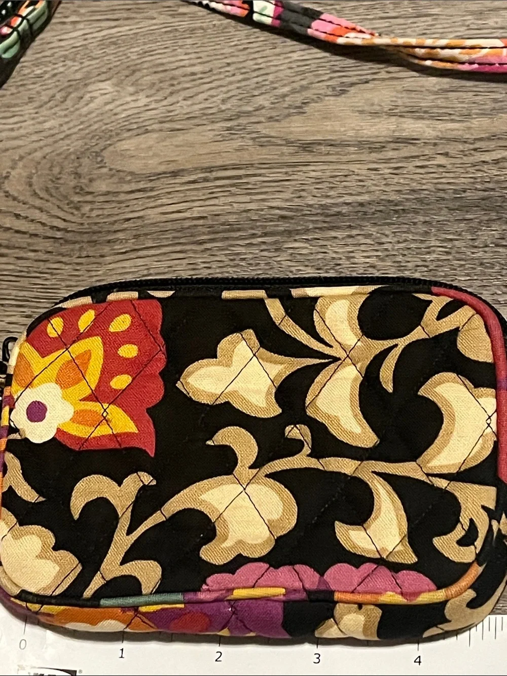 Vera Bradley Black Multi Floral Quilted Crossbody with Coin Pouch - Picture 7 of 8